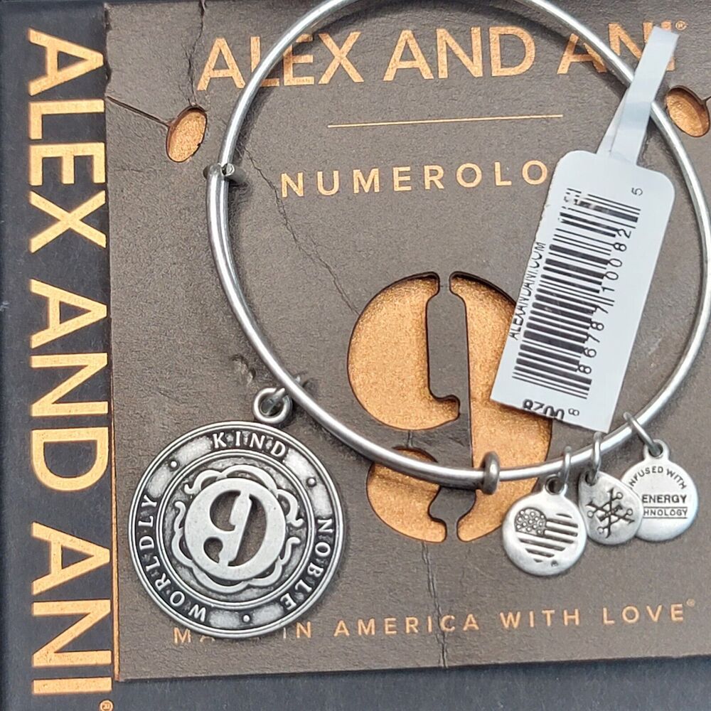 NEW NWT Alex and Ani Numerology Nine Charm Bracelet